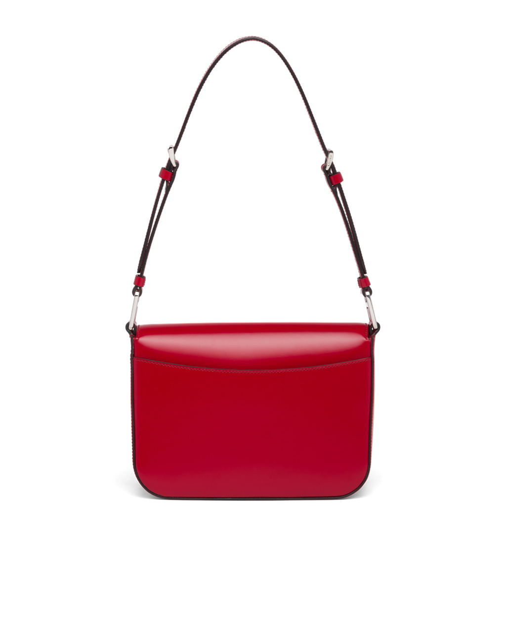 Prada Brushed Leather Shoulder Bag Scarlet | 24VXOZANC