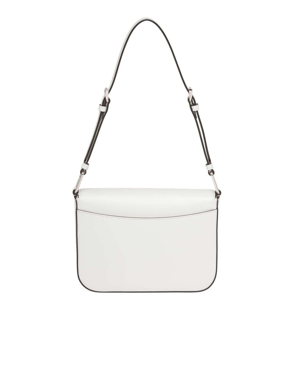 Prada Brushed Leather Shoulder Bag White N | 73LFUEKXR