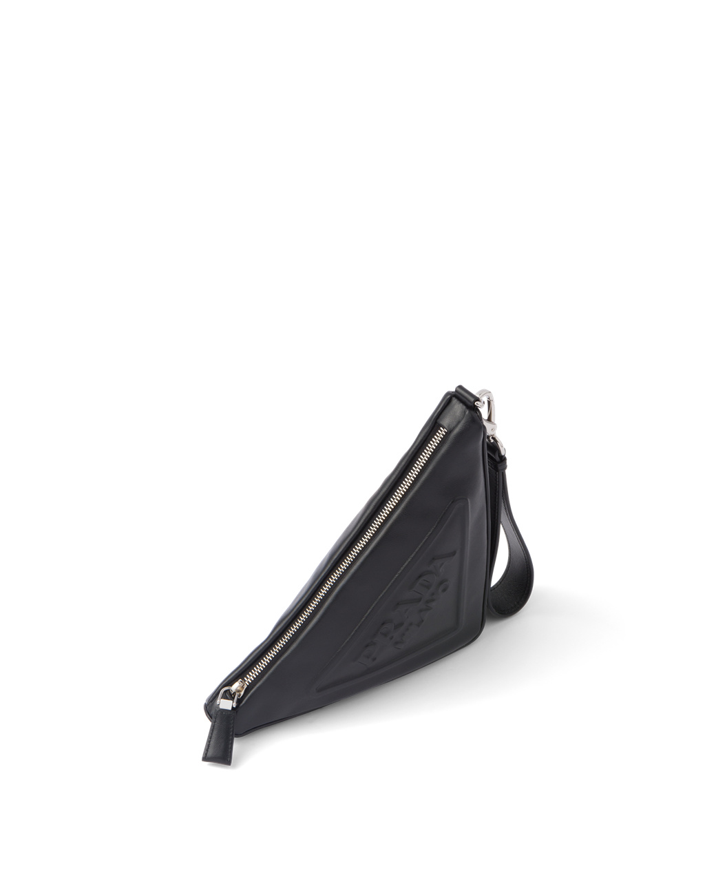 Prada Leather Prada Triangle Pouch Black | 58USLNCEW