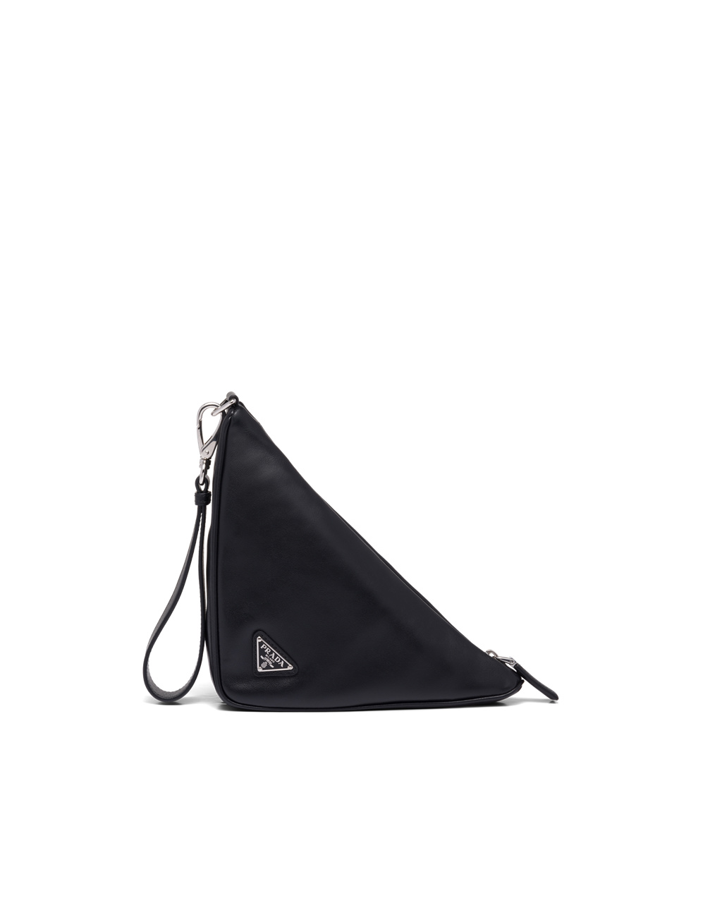 Prada Leather Prada Triangle Pouch Black | 58USLNCEW