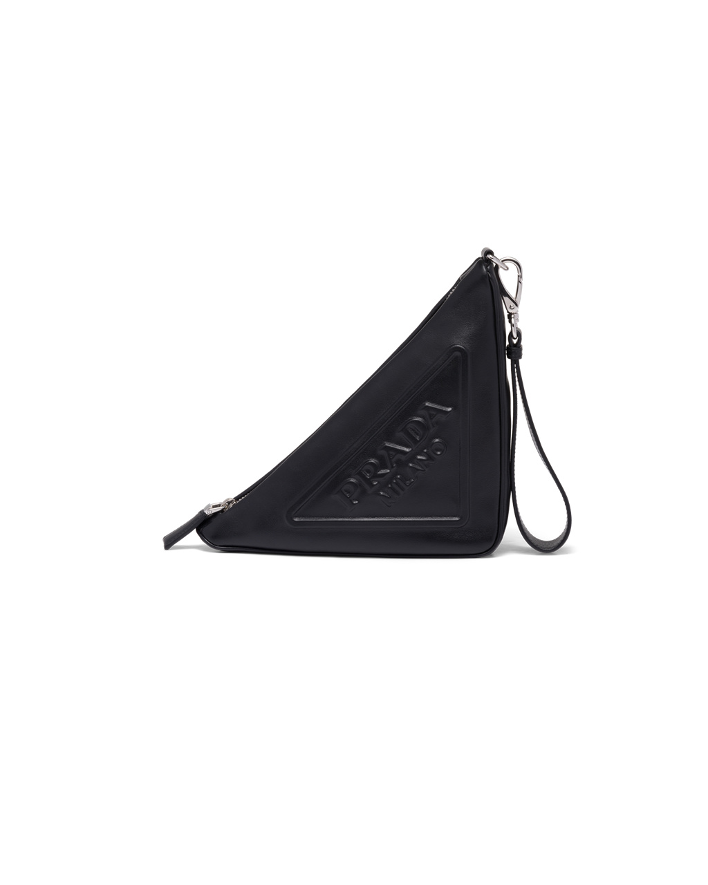 Prada Leather Prada Triangle Pouch Black | 58USLNCEW