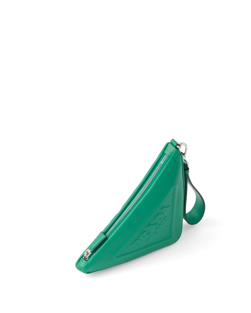 Prada Leather Prada Triangle Pouch Mango | 03RUSCDPB