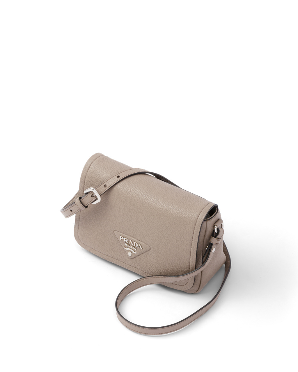 Prada Leather Shoulder Bag Clay Gray | 62PCFDXAB