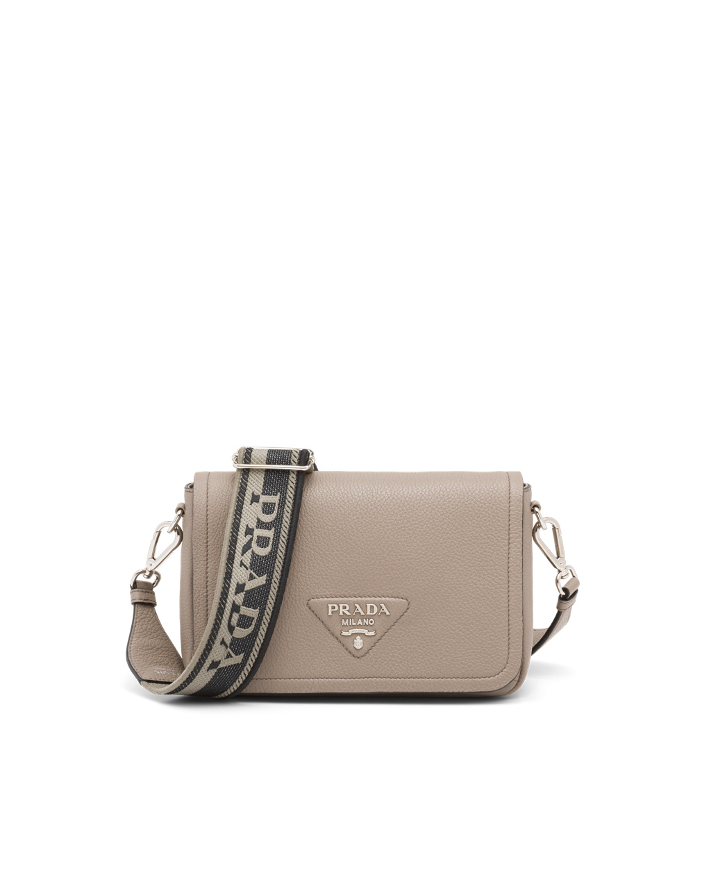 Prada Leather Shoulder Bag Clay Gray | 62PCFDXAB