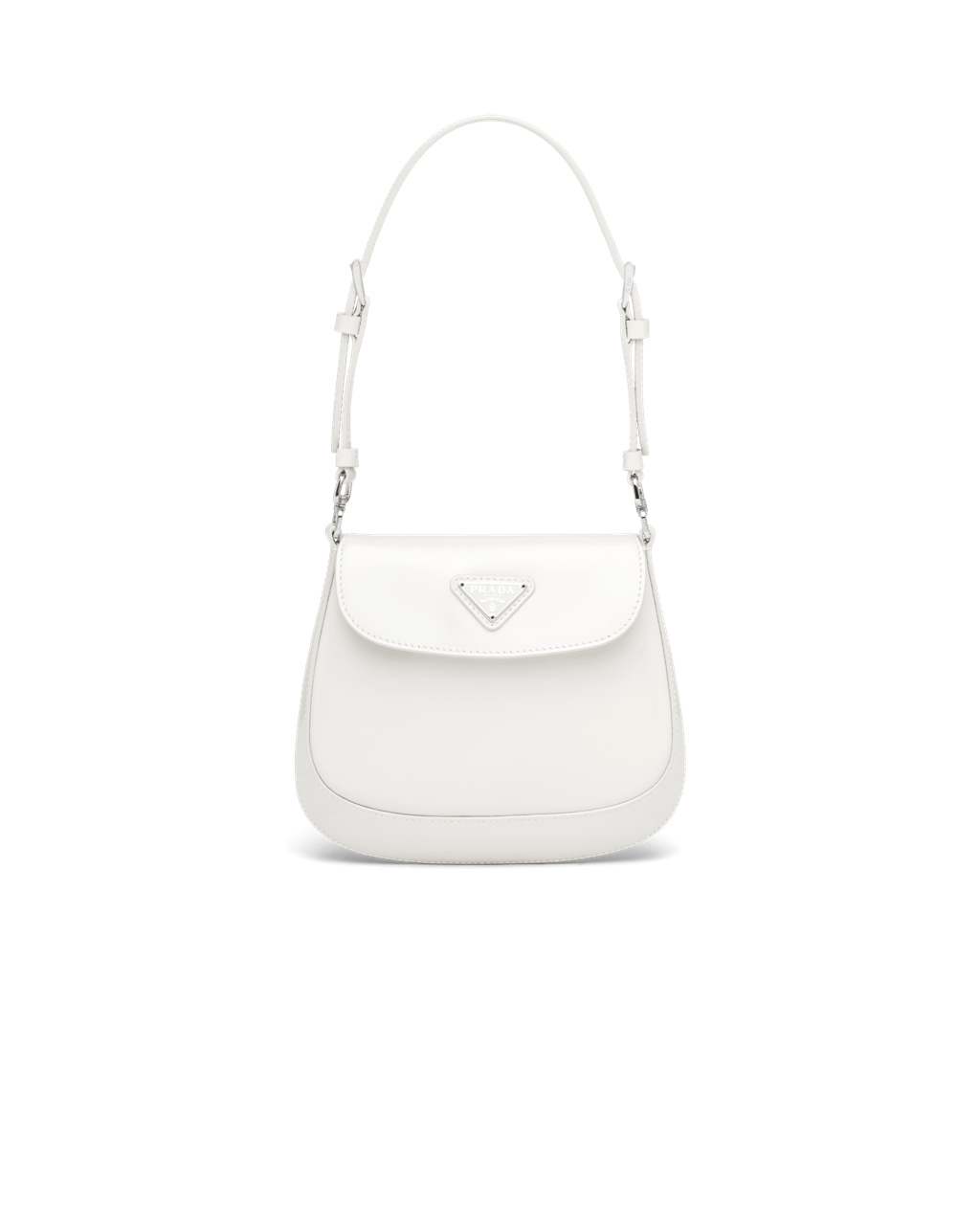 Prada Prada Cleo Brushed Leather Mini Bag White | 73RWCTFLQ