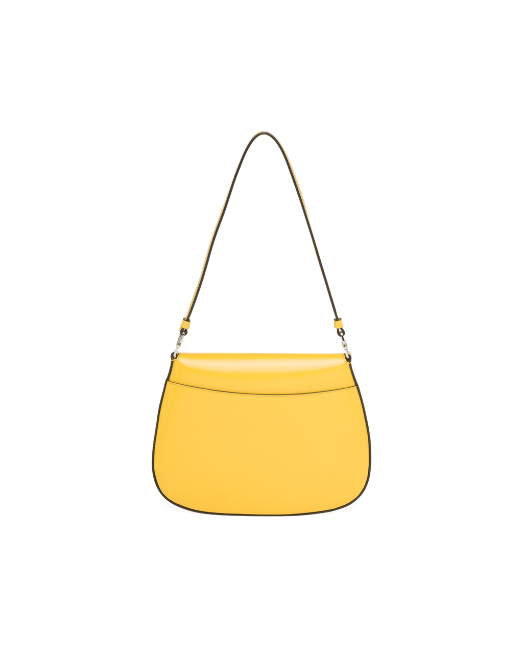 Prada Prada Cleo Brushed Leather Shoulder Bag With Flap Bright Yellow N | 47UCHDAYN