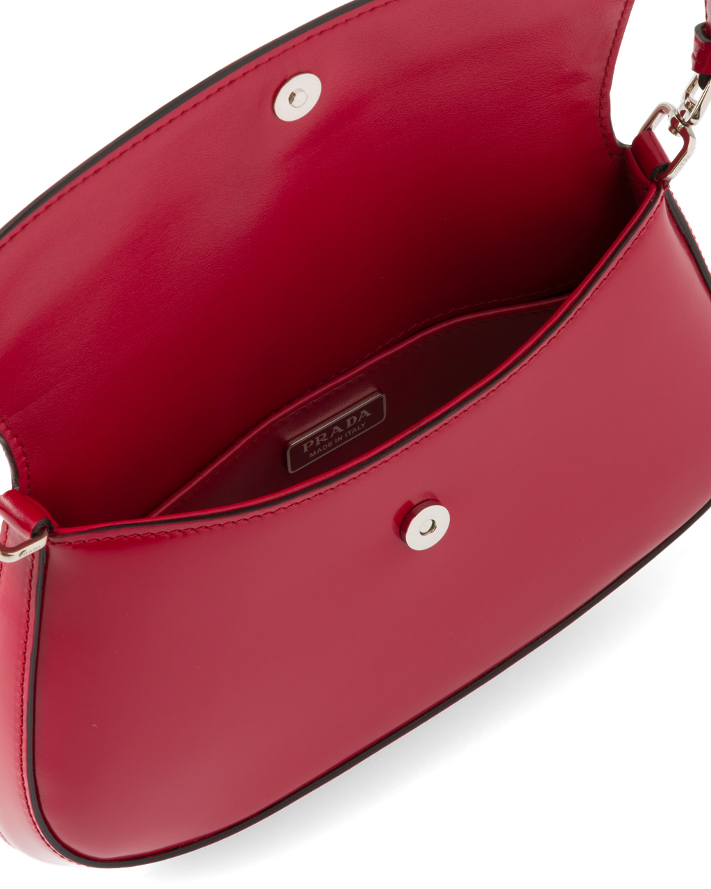 Prada Prada Cleo Brushed Leather Shoulder Bag With Flap Scarlet | 51PVADUXB