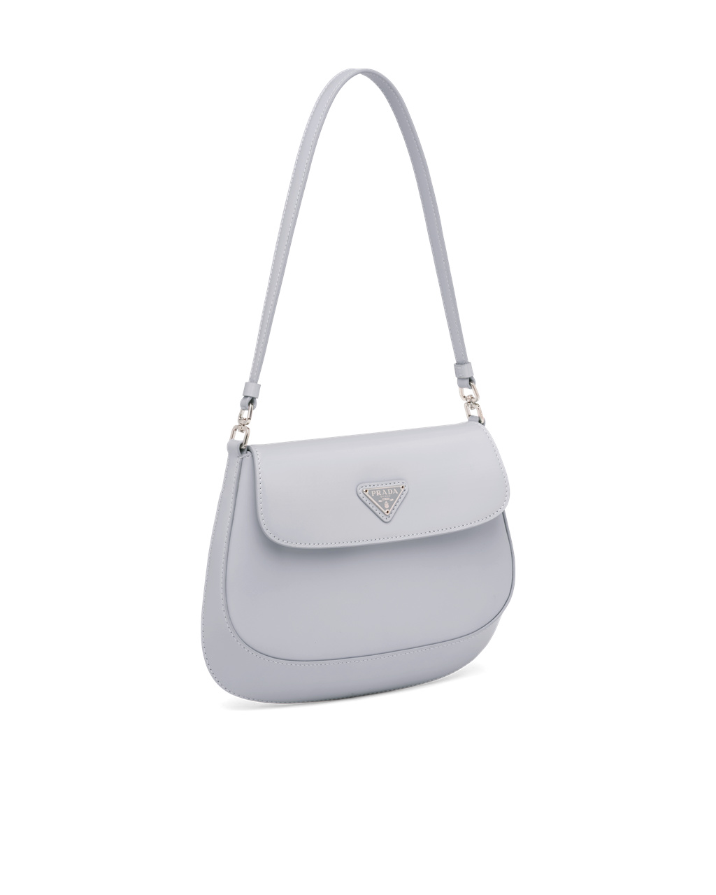 Prada Prada Cleo Brushed Leather Shoulder Bag With Flap Cornflower Blue | 54UPVKGNO