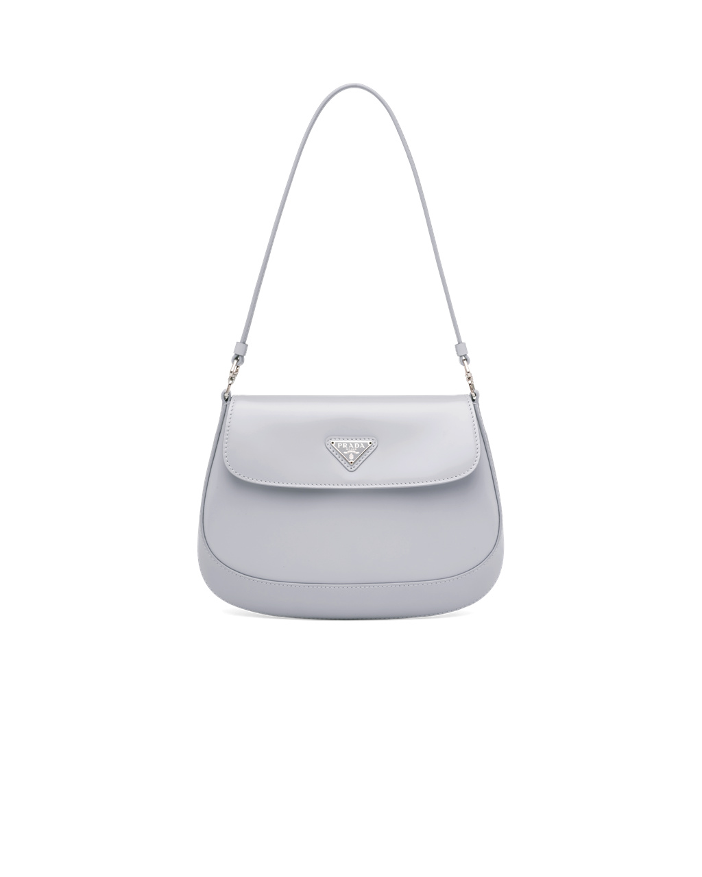 Prada Prada Cleo Brushed Leather Shoulder Bag With Flap Cornflower Blue | 54UPVKGNO