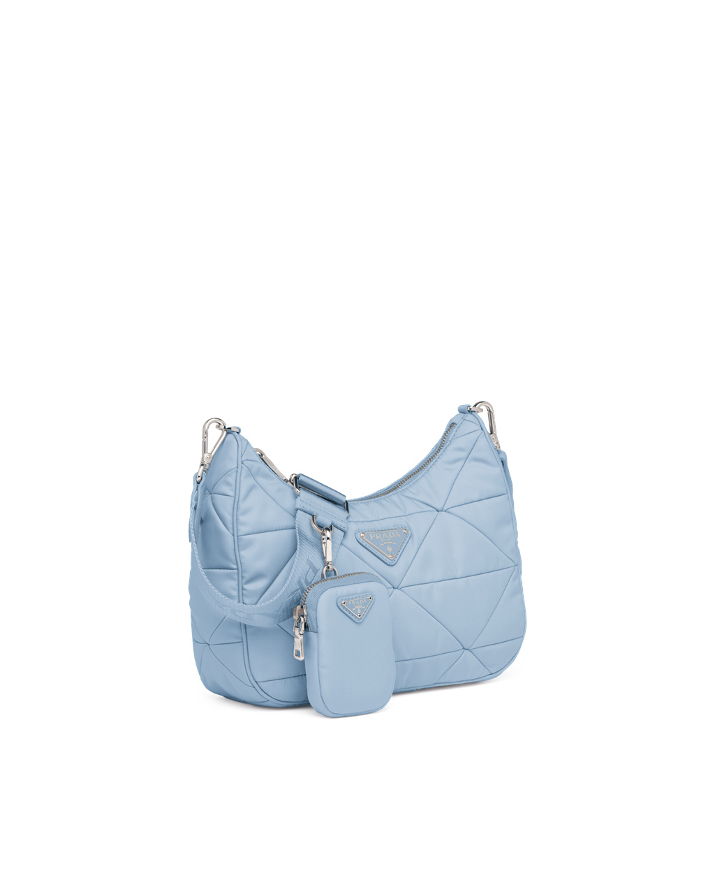 Prada Re-nylon Padded Hobo Bag Celeste | 42JNODAUQ