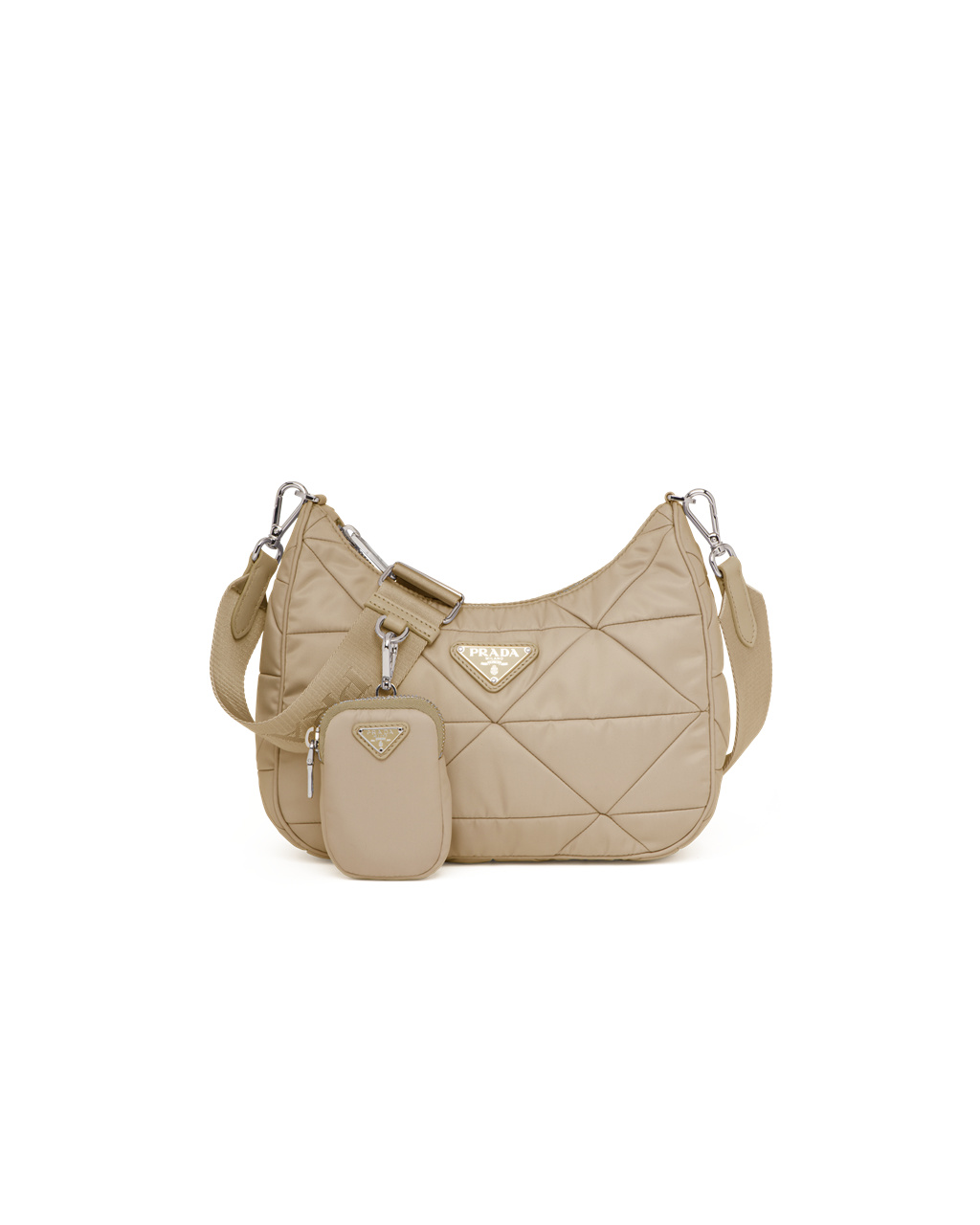 Prada Re-nylon Padded Hobo Bag Desert Beige | 59RWCNIEF