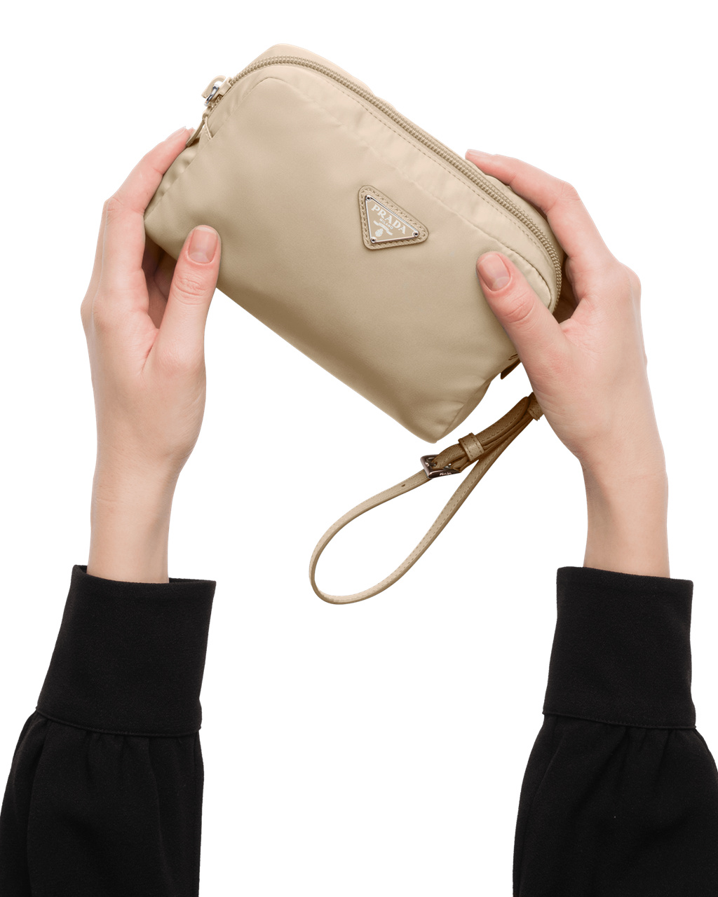 Prada Re-nylon Pouch Desert Beige | 80DTOIQLW