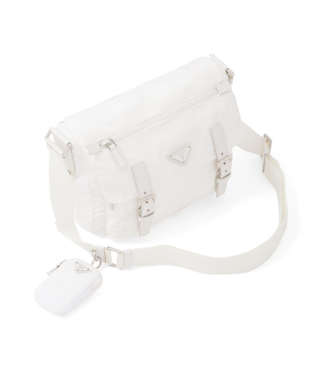 Prada Re-nylon Shoulder Bag White | 59QOUCSZB