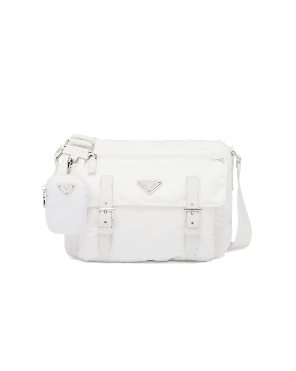 Prada Re-nylon Shoulder Bag White | 59QOUCSZB