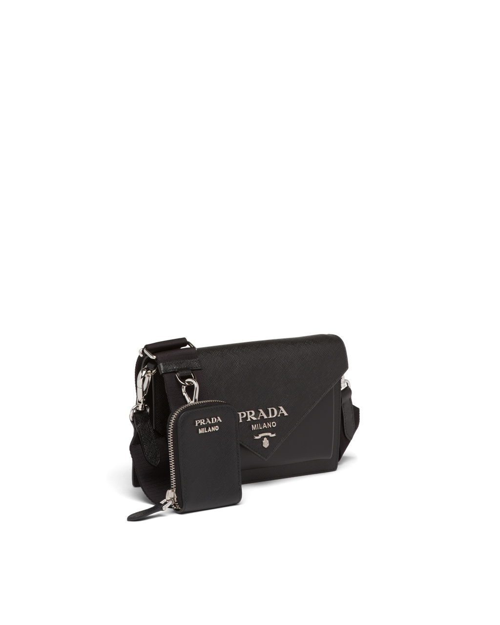 Prada Saffiano Leather Mini Envelope Bag Black | 36YTIWDQV