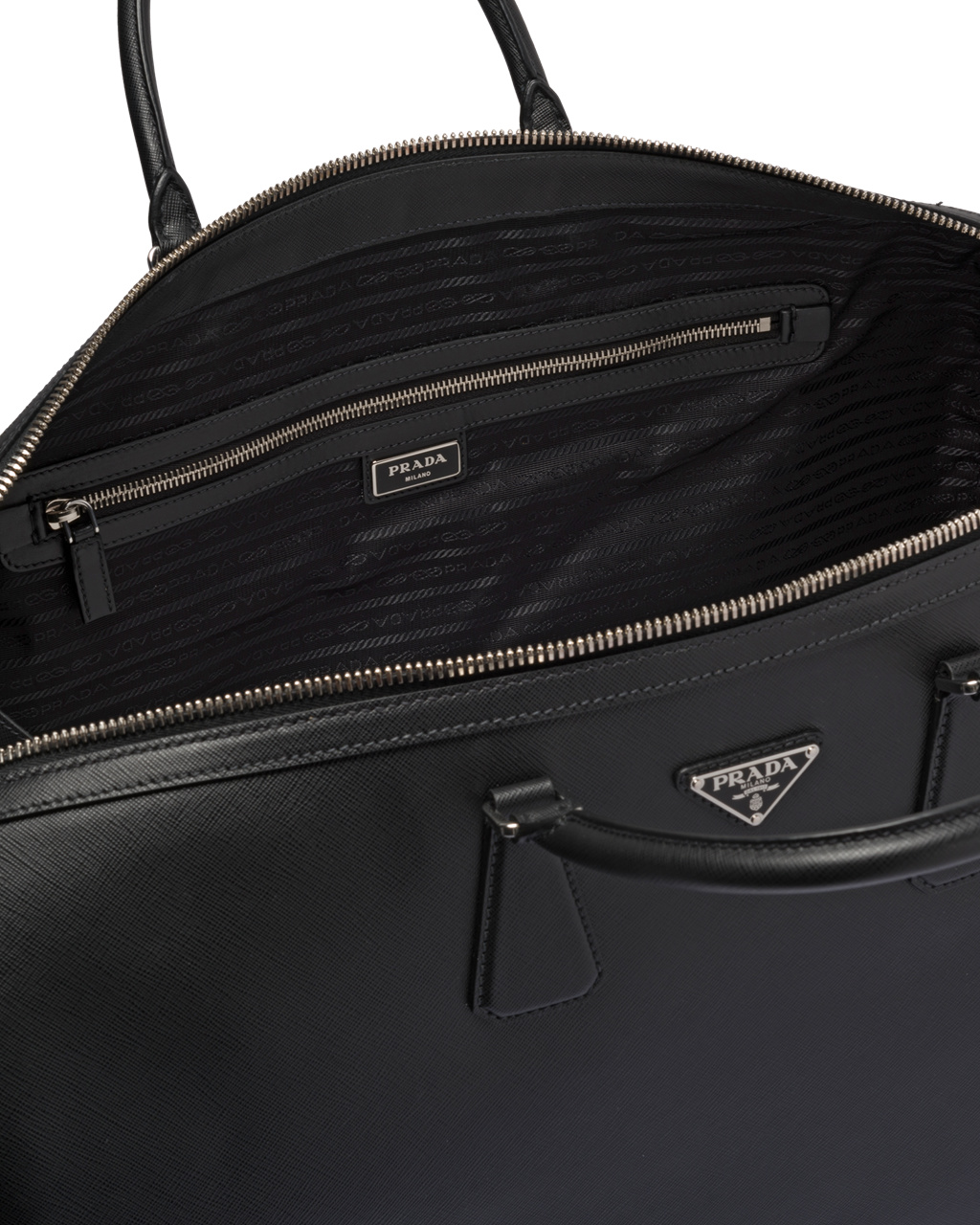 Prada Saffiano Leather Travel Bag Black | 32KRJABWY