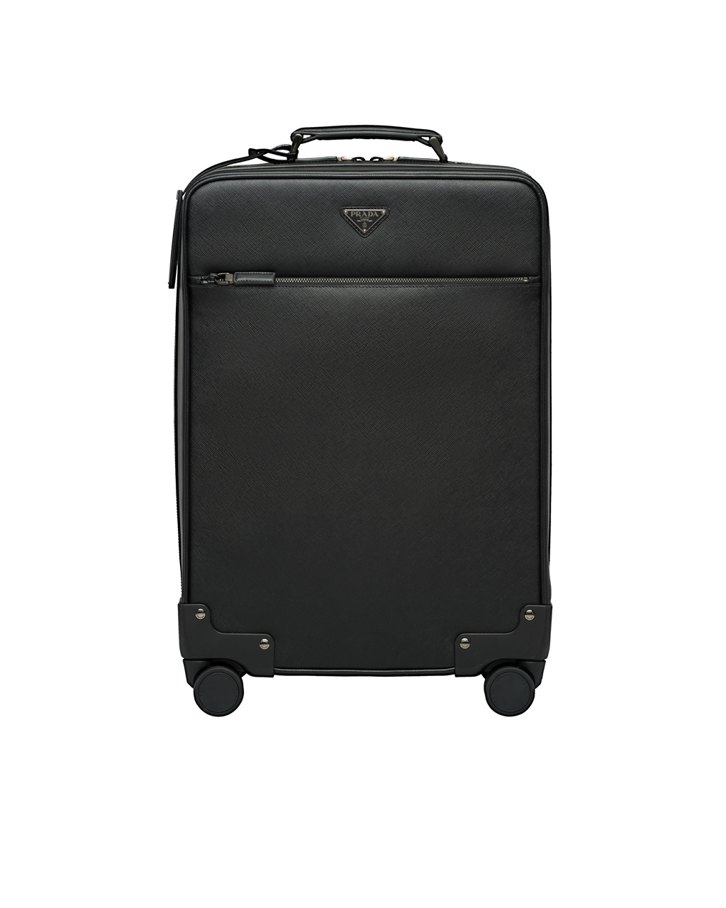 Prada Saffiano Leather Trolley Black | 71PVTYEWI