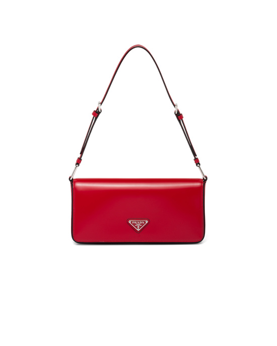 Prada Brushed Leather Prada Femme Bag Scarlet | 06WTFMQGS