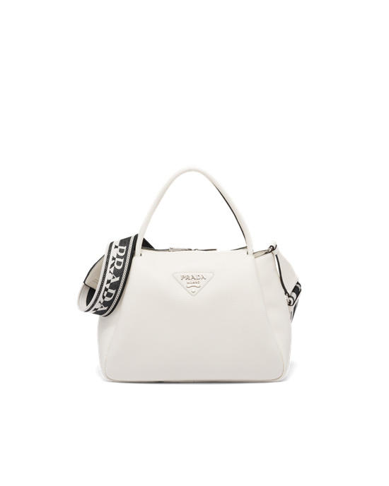 Prada Large Leather Handbag White | 94UQROCMZ