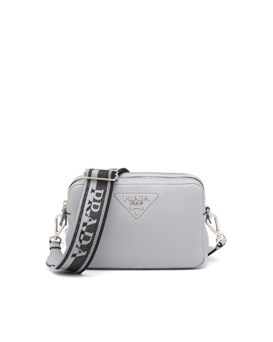 Prada Leather Bag With Shoulder Strap Cornflower | 02AUFYKLT