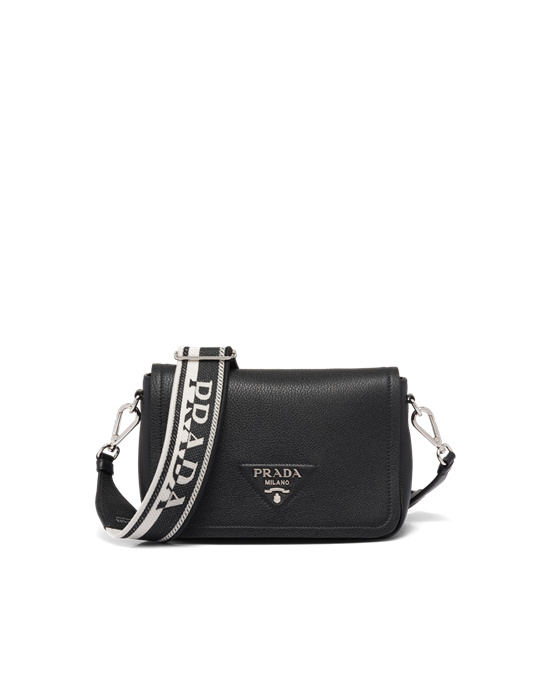 Prada Leather Shoulder Bag Black | 69EHMSFGV