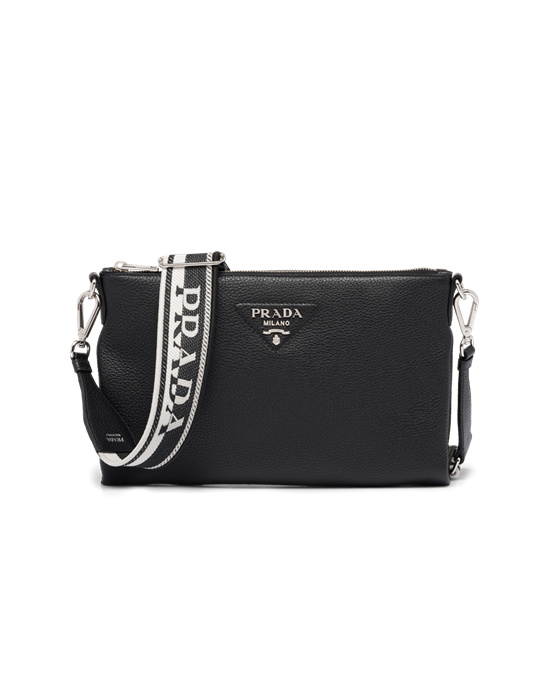 Prada Leather Shoulder Bag Black | 96AZHOSTY