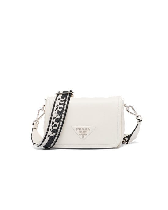 Prada Leather Shoulder Bag White | 19PKDLWFE