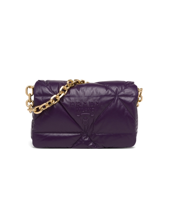 Prada Padded Nappa Leather Shoulder Bag Violet | 87NBTCPEZ