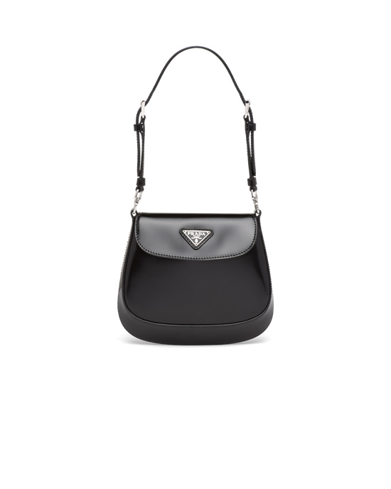 Prada Prada Cleo Brushed Leather Mini Bag Black | 68IAWXQZC