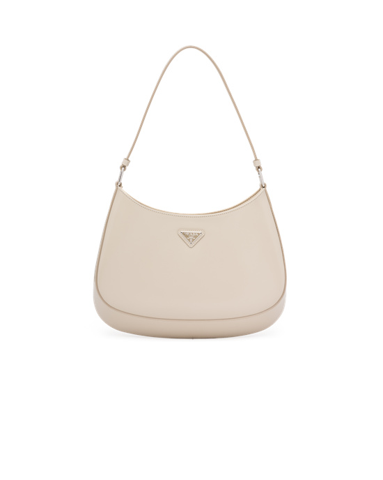 Prada Prada Cleo Brushed Leather Shoulder Bag Desert Beige | 18ERCXKJA