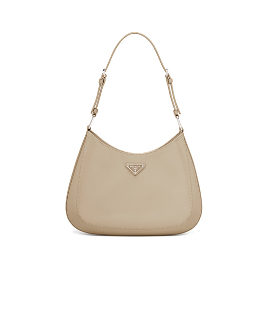 Prada Prada Cleo Brushed Leather Shoulder Bag Desert Beige | 45DZRFESX