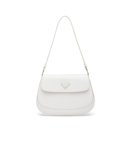 Prada Prada Cleo Brushed Leather Shoulder Bag With Flap White | 64WMYORSL