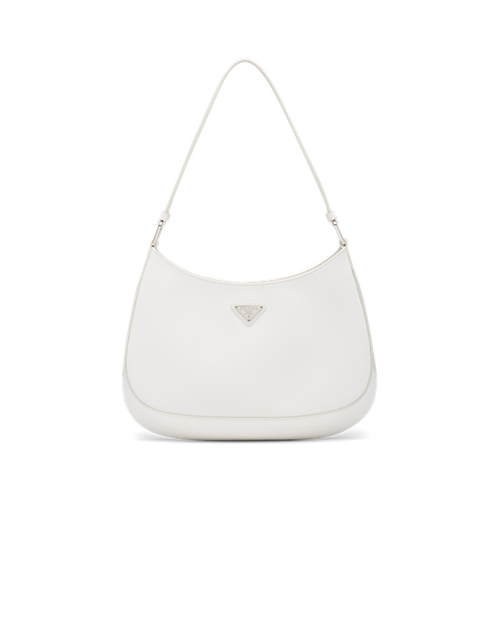 Prada Prada Cleo Brushed Leather Shoulder Bag White | 80ALBXDHZ