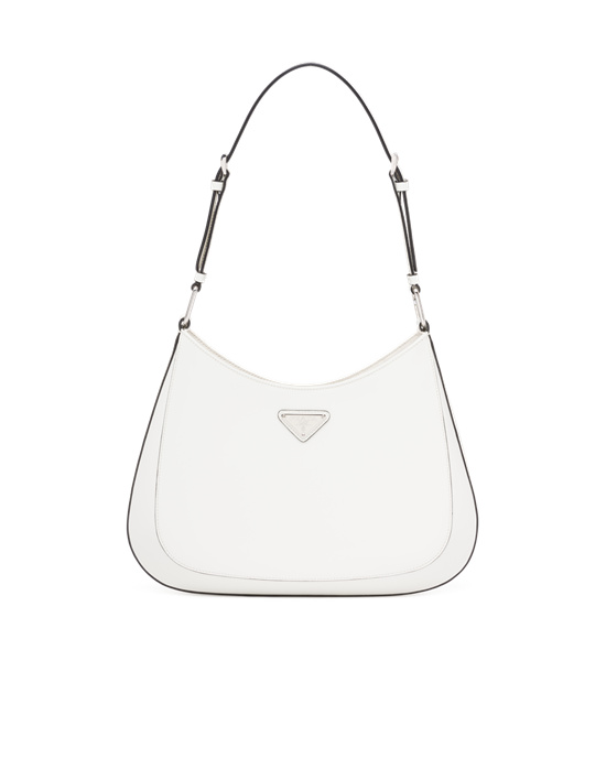 Prada Prada Cleo Brushed Leather Shoulder Bag White N | 82GEQUNPF