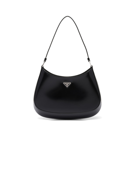 Prada Prada Cleo Brushed Leather Shoulder Bag Black | 83JRZWAYC