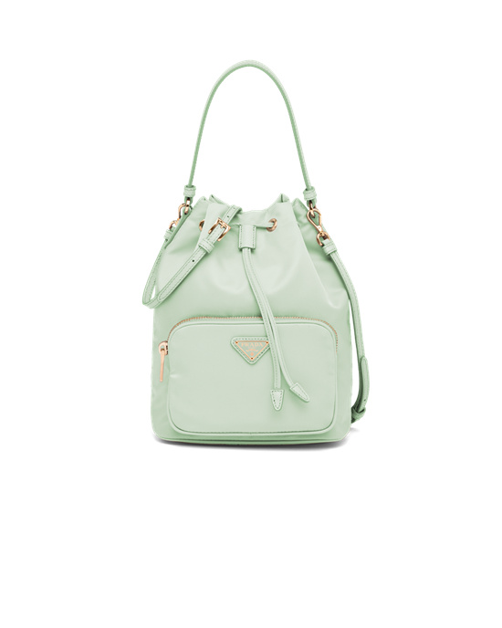 Prada Prada Duet Re-nylon Bucket Shoulder Bag Aqua | 57JUVTAOL