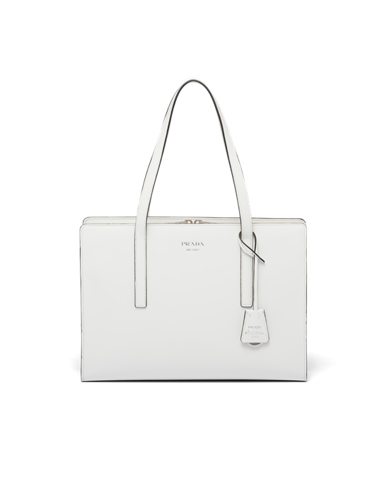 Prada Prada Re-edition 1995 Brushed-leather Medium Handbag White N | 46KGQAUWT