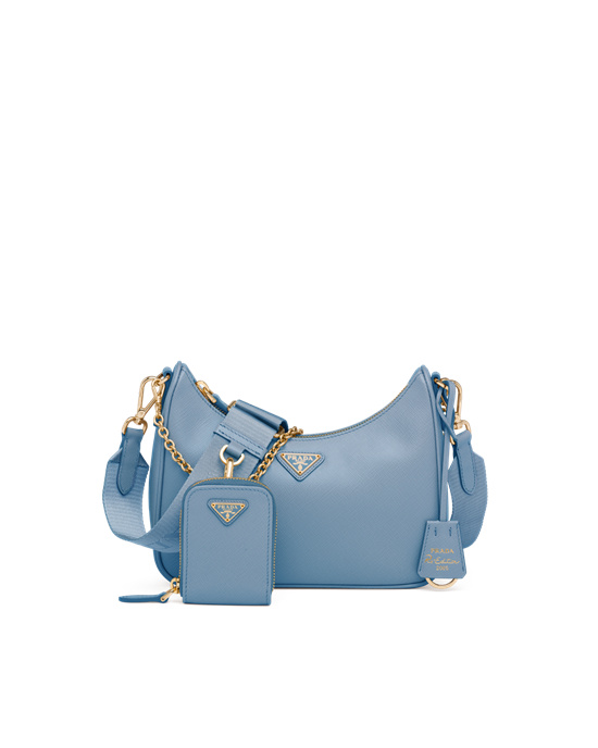 Prada Prada Re-edition 2005 Saffiano Leather Bag Pale Blue | 91EPZTCON