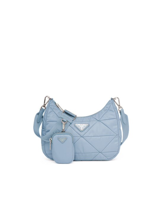 Prada Re-nylon Padded Hobo Bag Celeste | 42JNODAUQ