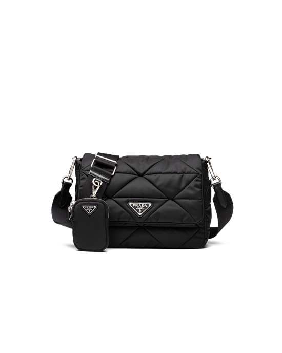 Prada Re-nylon Padded Shoulder Bag Black | 56KDURFAC