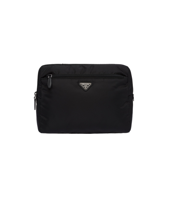 Prada Re-nylon Pouch Black / Astral Blue | 65NHURKPV