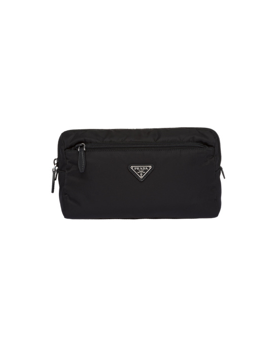 Prada Re-nylon Pouch Black / Astral Blue | 93YBEAFJM