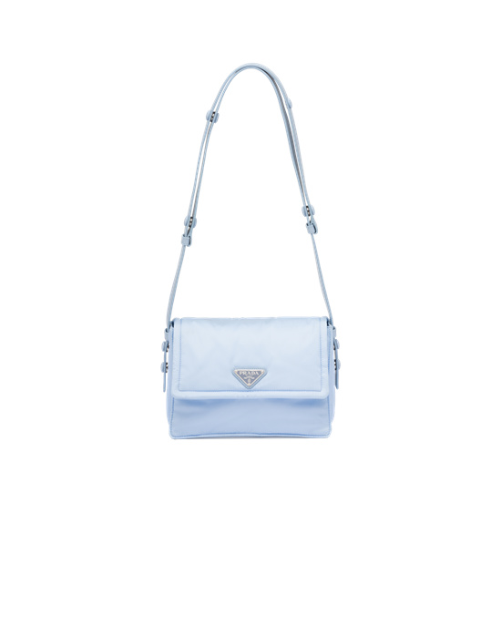 Prada Small Padded Re-nylon Shoulder Bag Celeste | 91UEDLAQO